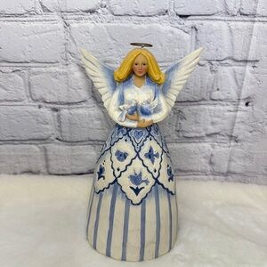 Jim Shore Heartwood Creek Angel 2003 Psalm 85:8 Blue White Dove Enesco